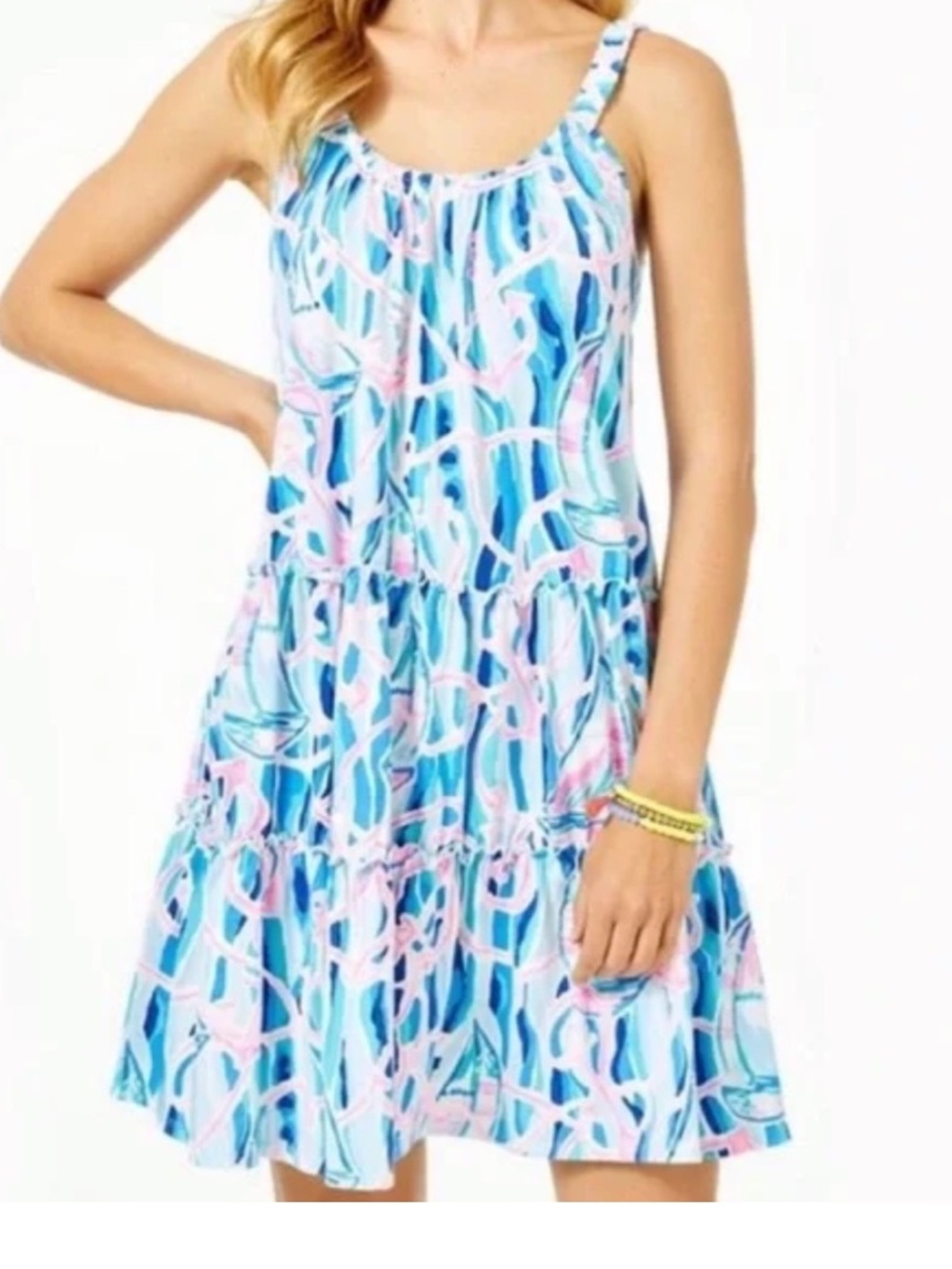 Lilly Pulitzer Loro Swing Dress Pink Blue REEL NAUTI Sailboat Print XS
